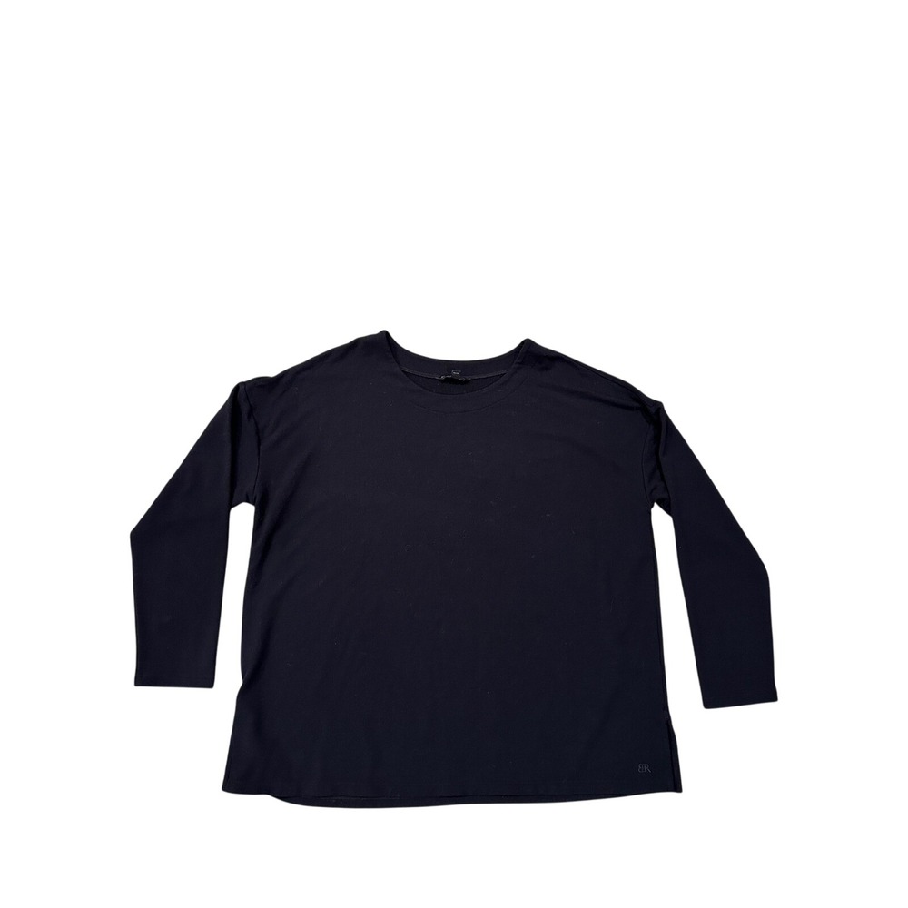 Banana Republic Womens XXL Black Long Sleeve Crew Neck Dropped Shoulder Top‎